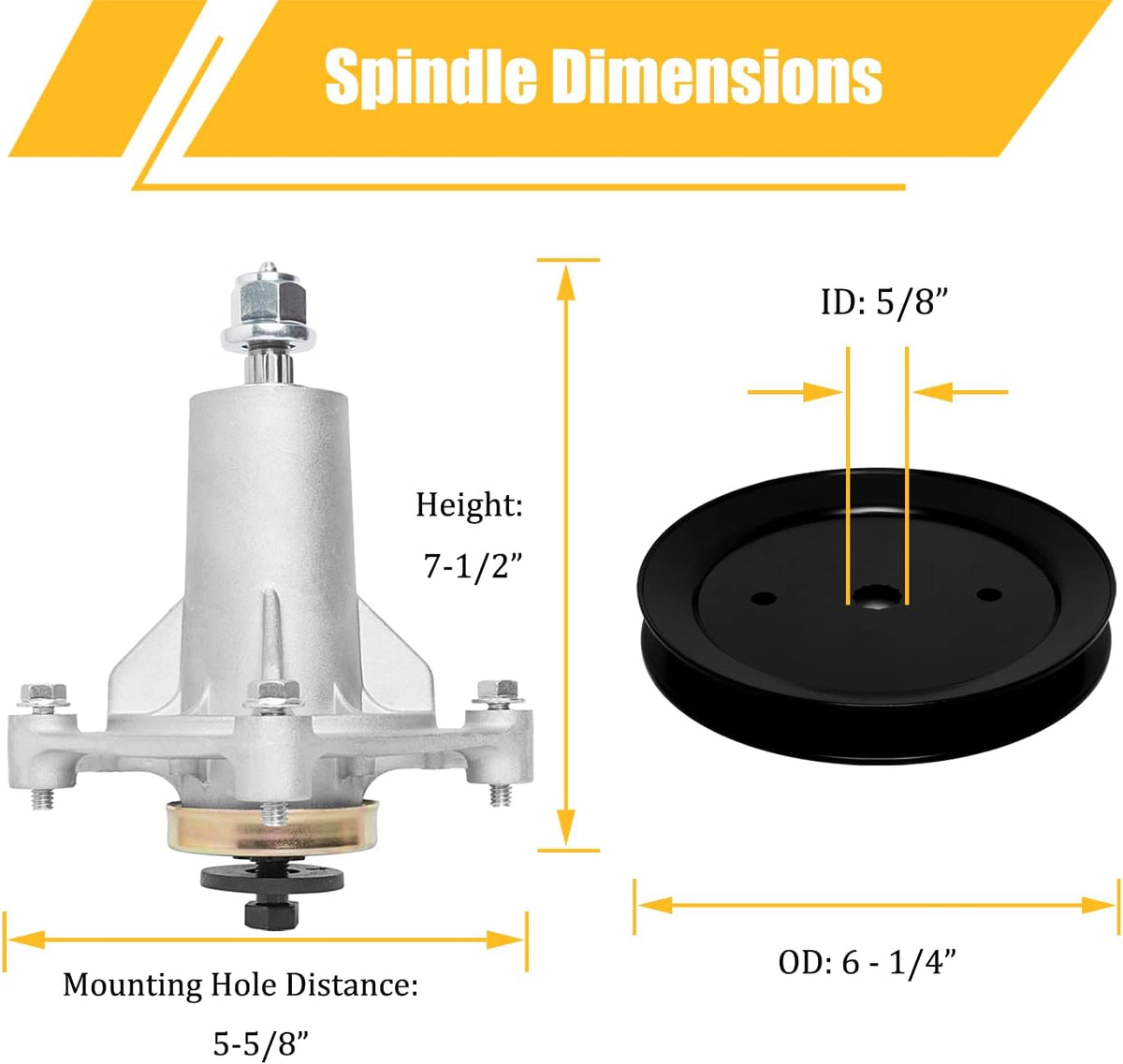 187292 Spindle Assembly with 195945 Pulley for 46" 48" 54" Mower Deck Replaces Ariens 21546238 21546299 Husqvarna