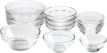 3 Sizes of Glass Prep Bowl Sets, Clear Small Pinch Bowls for Salt, Spices and Chopped Ingredients, 1.5oz/2.5oz/3.5oz