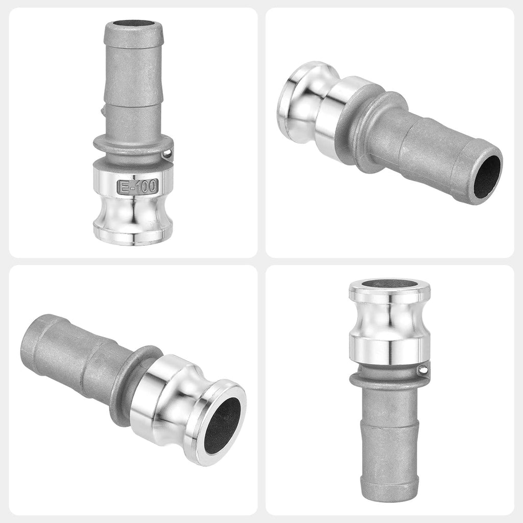 2 Pcs Aluminum Type E Cam Lock Fitting 1"x1" W/ 2.03" Hose Shank