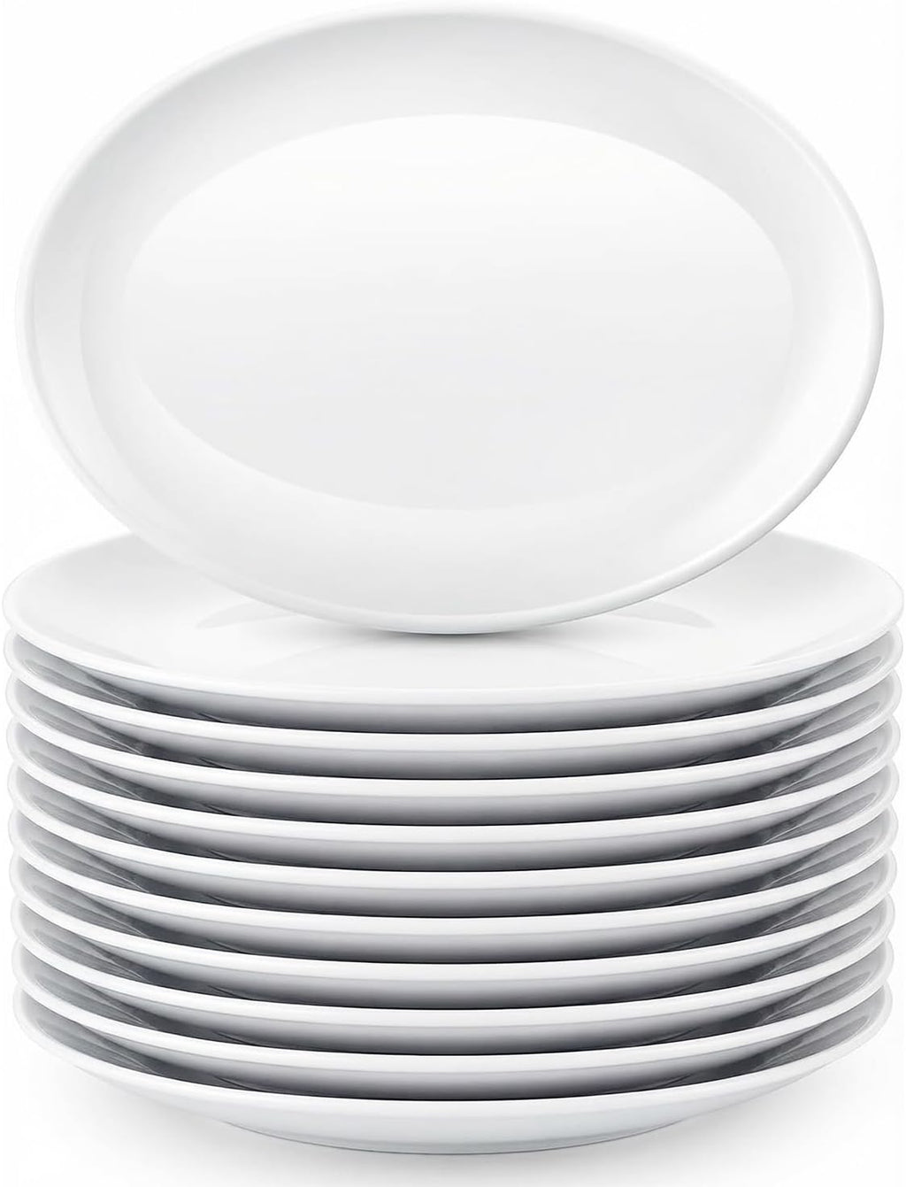 Melamine Dinner Plates, 12 Pack Melamine Oval Platter White Serving Tray Plastic Oval Platter, Food Serving Platters