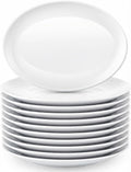 Melamine Dinner Plates, 12 Pack Melamine Oval Platter White Serving Tray Plastic Oval Platter, Food Serving Platters