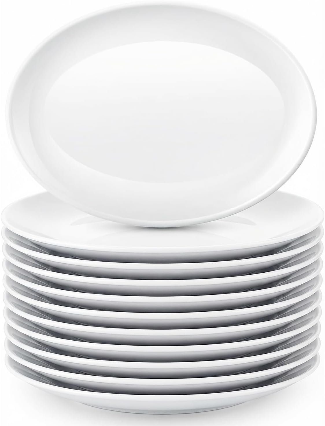 Melamine Dinner Plates, 12 Pack Melamine Oval Platter White Serving Tray Plastic Oval Platter, Food Serving Platters