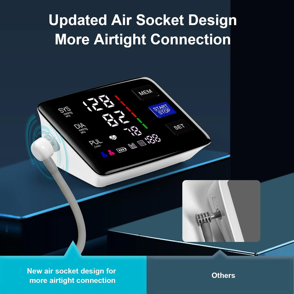 Blood Pressure Monitor, 9-17'' & 13-21'' Extra Large Blood Pressure Cuff Upper Arm, LED Color Backlit Screen