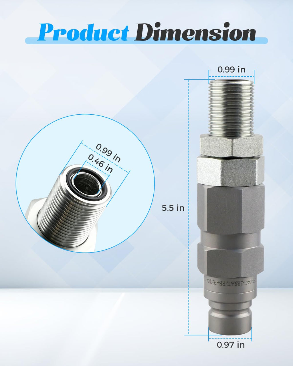 193-8334 Hydraulic Flat Face Quick Coupler Male, Replace 1938334 CA1938334