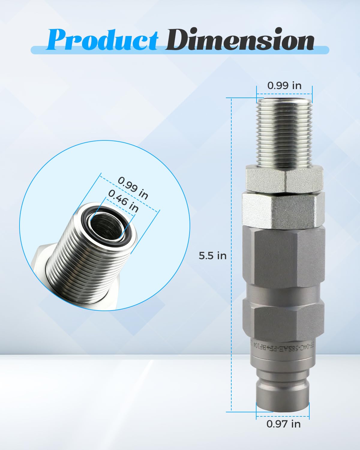 193-8334 Hydraulic Flat Face Quick Coupler Male, Replace 1938334 CA1938334