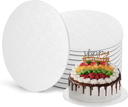 12 Inch Round Cake Boards, 10PACK White Cake Drums, Sturdy Cake Cardboard Bases para Pasteles for Pastry Baking