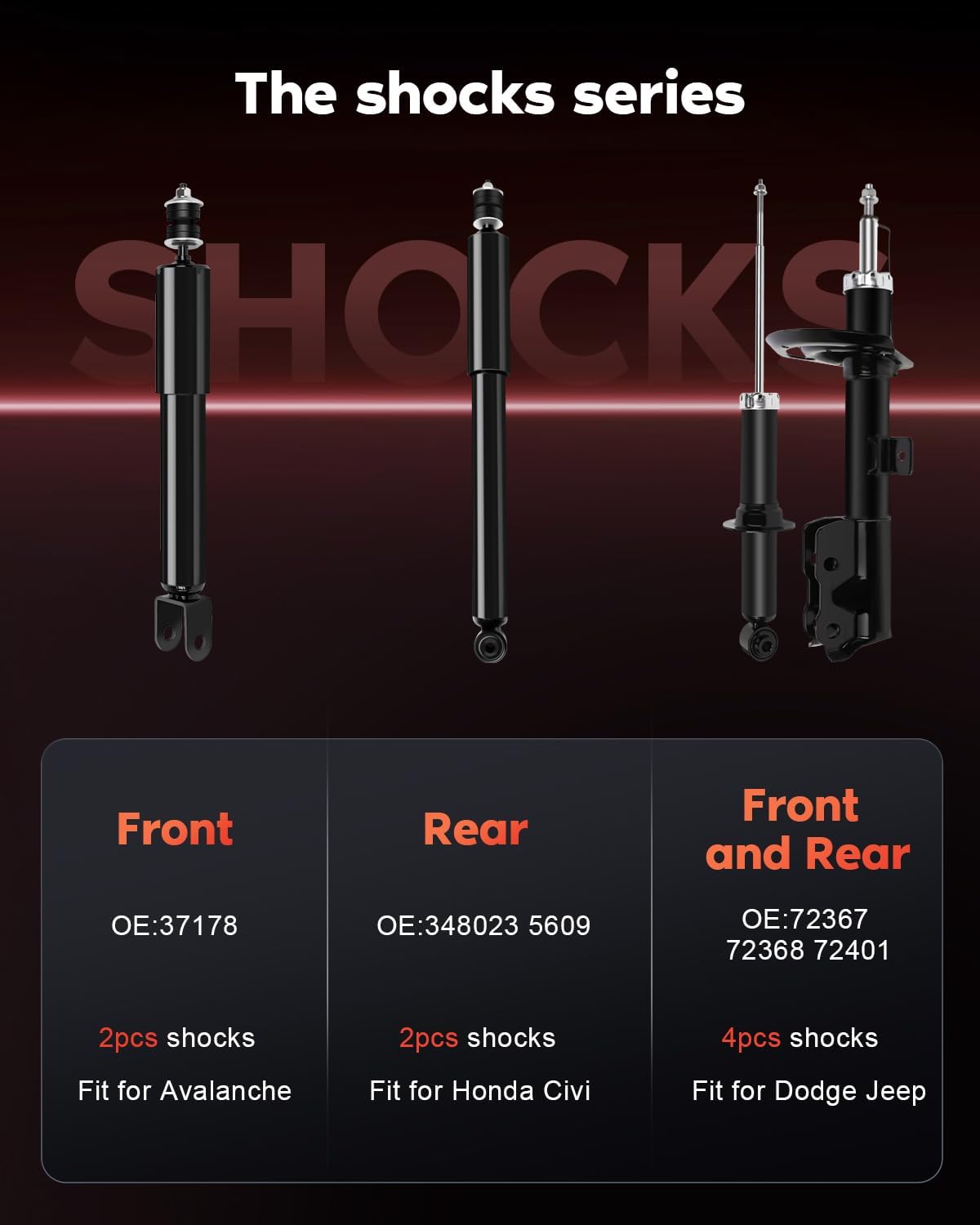 CCIYU Struts Shock Absorbers Fit for Jeep Grand for Cherokee 99-04 4PCS