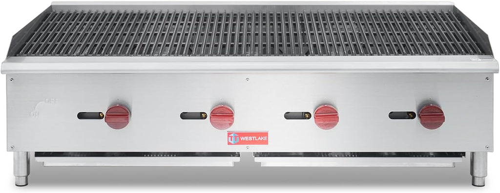 48"W Commercial Charbroiler Gas Countertop 4 Burner