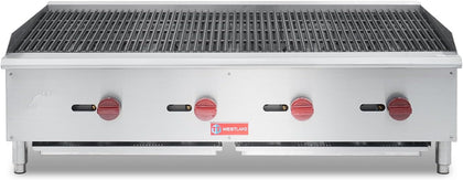 48"W Commercial Charbroiler Gas Countertop 4 Burner
