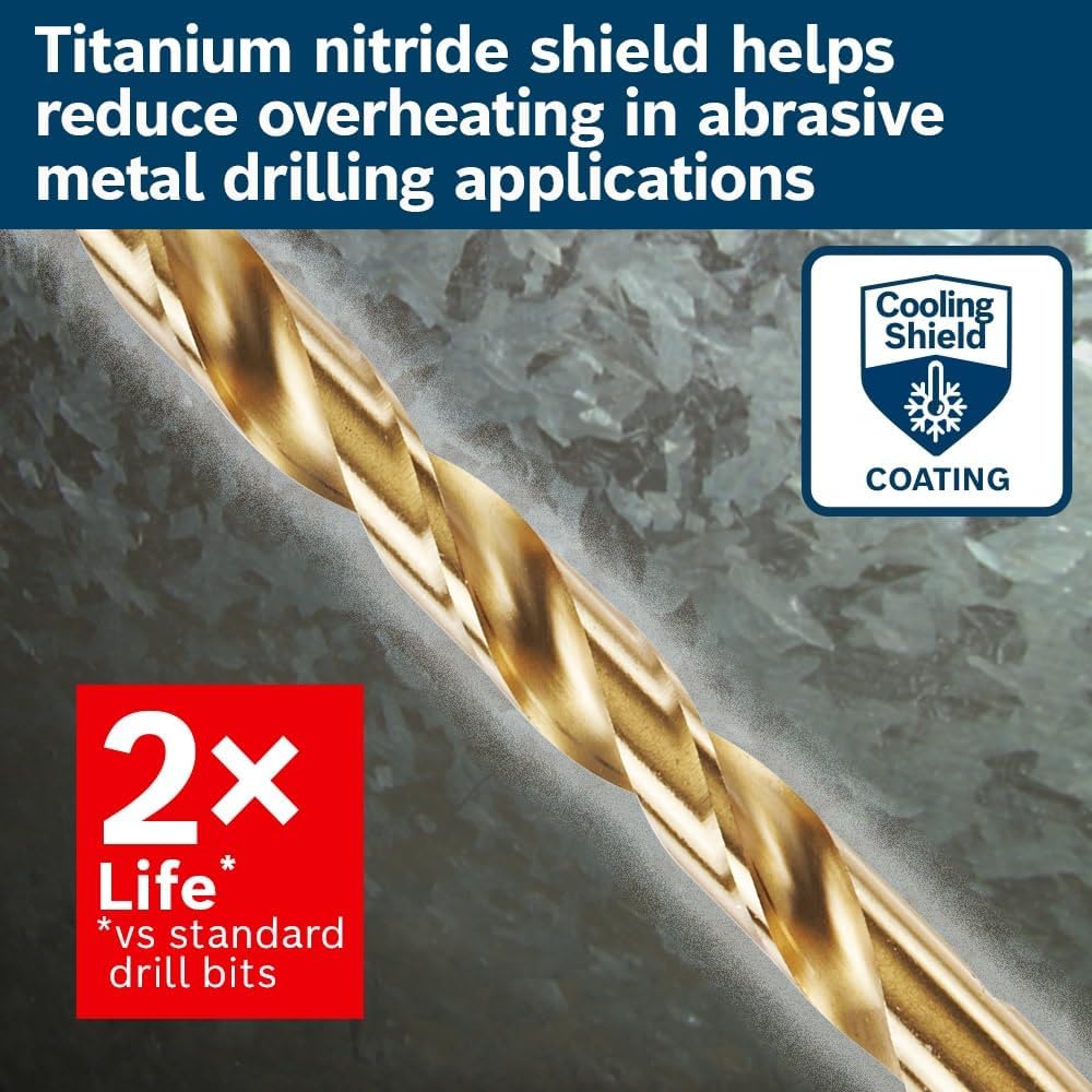 Bosch TI2133 3/32 in. x 2-1/4 in. Titanium Nitride Coated Drill Bit