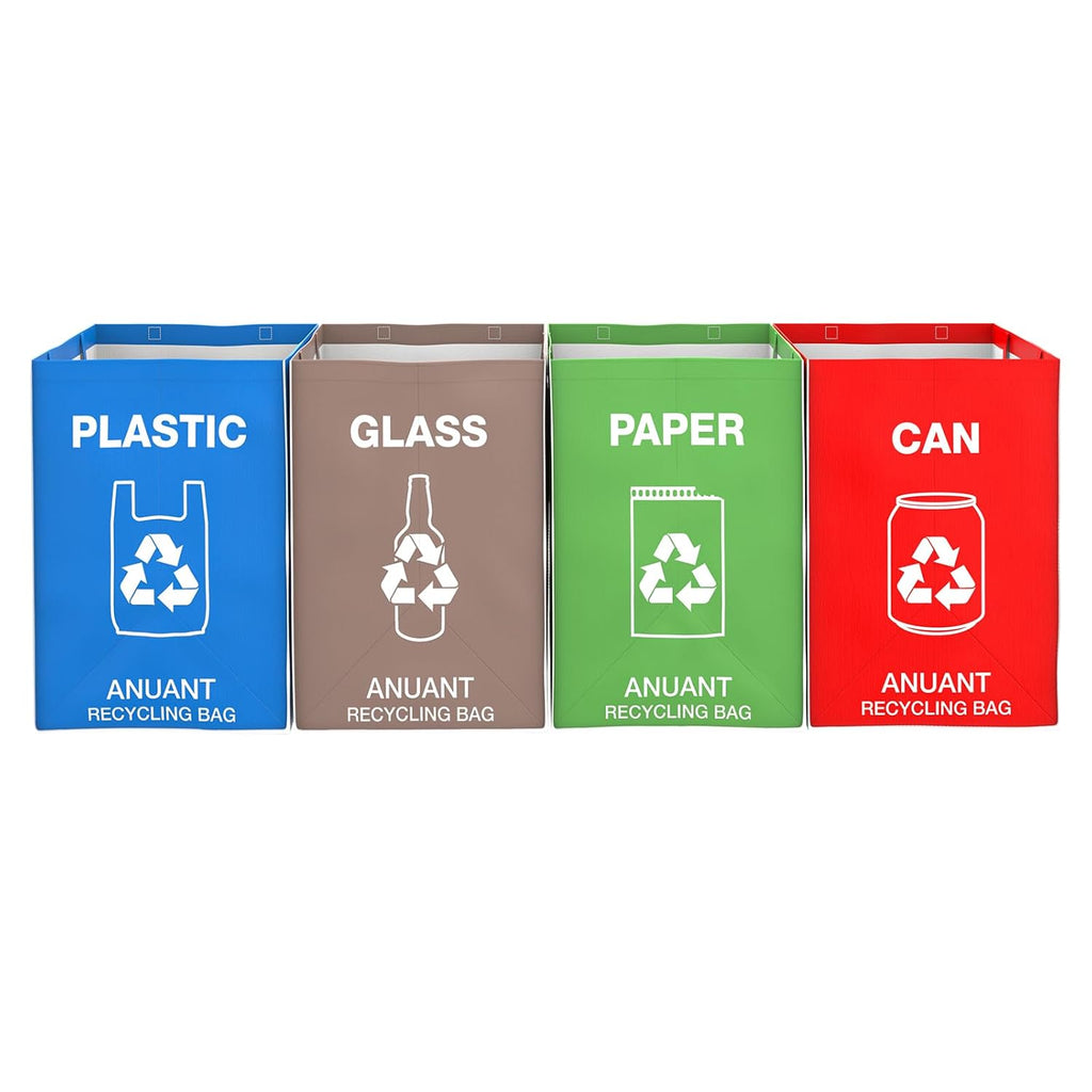 Separate Recycling Waste Bin Bags for Kitchen Office in Home - Large Size Sturdy Double Handles 10 Gallon Recycle