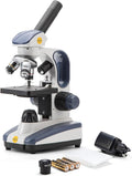 Compound Monocular Microscope SW200DL with 40X-1000X Magnification, Dual Light, Precision Fine Focus, Wide-Field 25X