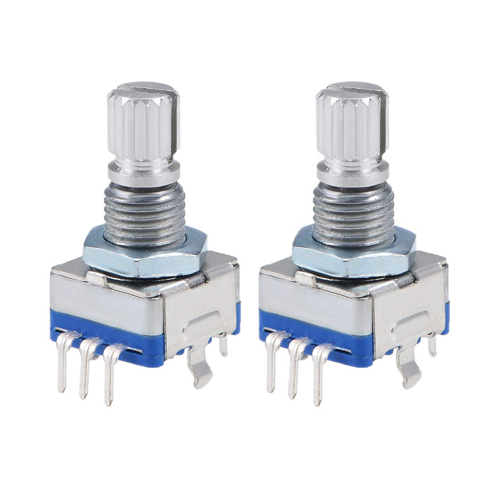 uxcell 360 Degree Rotary Encoder Code Switch Digital Potentiometer EC11 5 Pins 15mm Shaft 2pcs