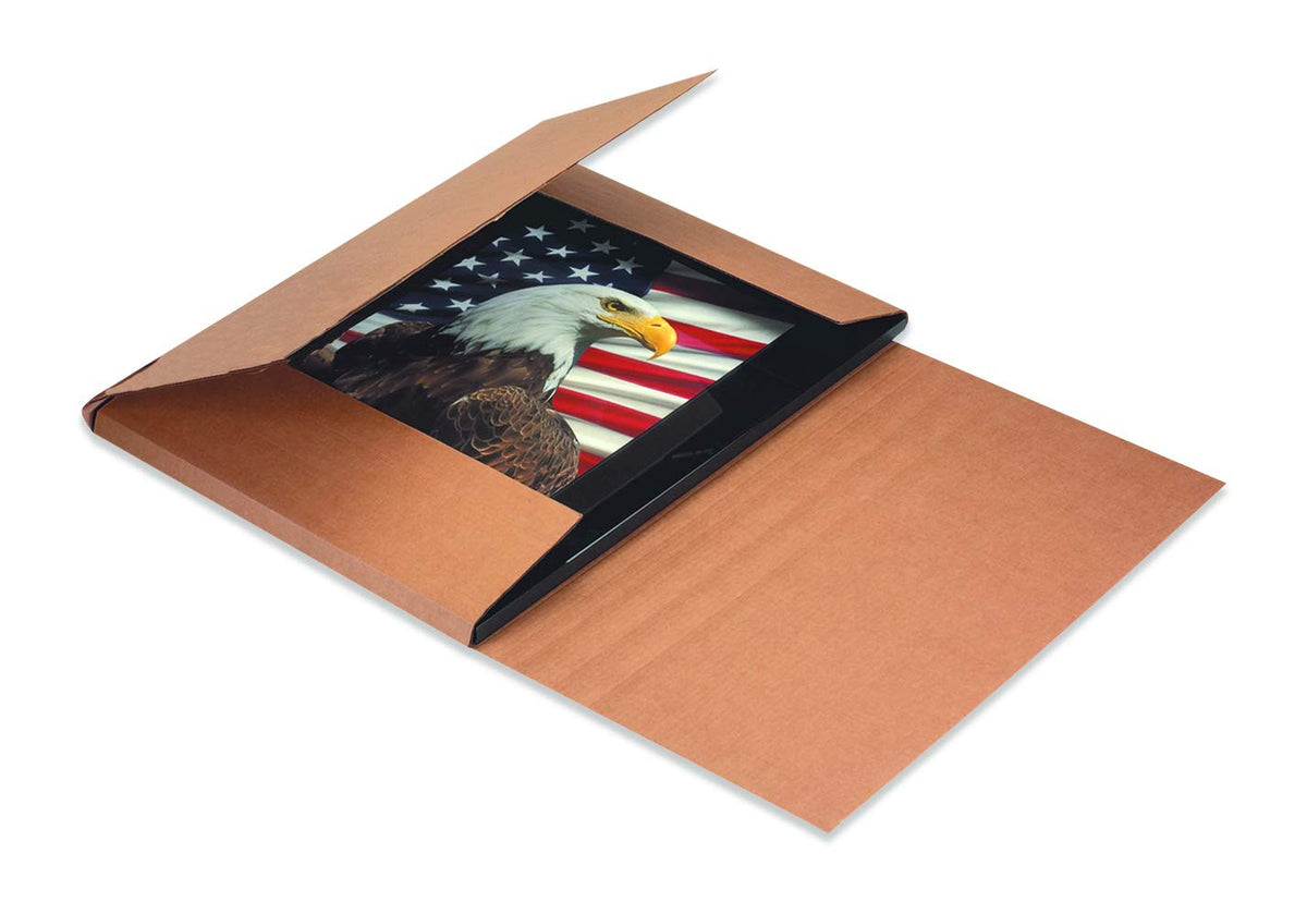 BFM18182BFK Corrugated Cardboard Easy-Fold Mailers, 18 x 18 x 2 Inches, Fold Over Mailers, Adjustable Die-Cut