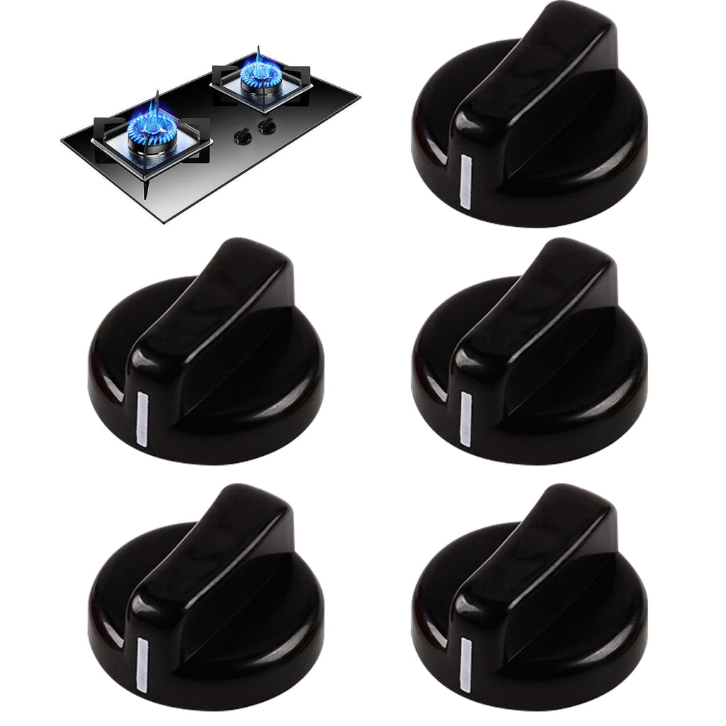Stove Knobs 5PCS Antiflaming Replacement Black Cooker Knobs for Home Kitchen Restaurant Stove Accessories Replacements