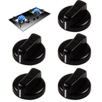 Stove Knobs 5PCS Antiflaming Replacement Black Cooker Knobs for Home Kitchen Restaurant Stove Accessories Replacements
