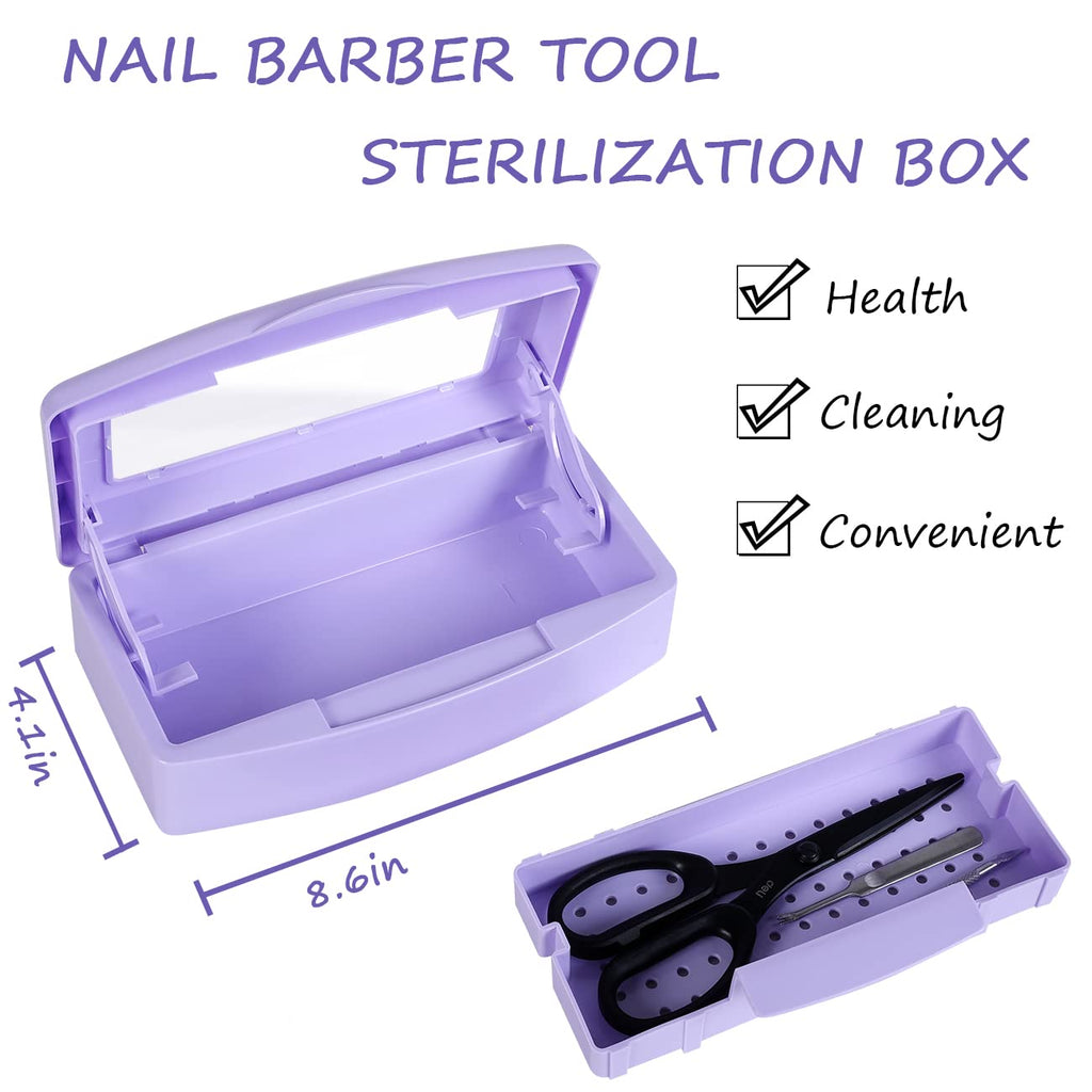 2 Piece Nail Tool Sterilizer Box barbicide Disinfectant Jar Plastic Disinfectant Container Suitable for Nail Tools