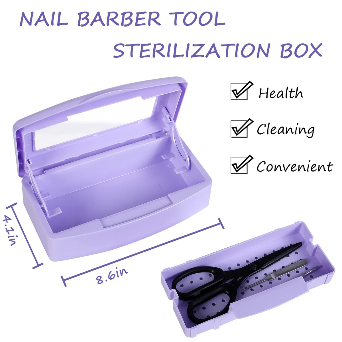 Nail Tool Sterilizer Box Disinfectant Jar Plastic Disinfectant Container Suitable for Nail Tools Hair Salons Beauty