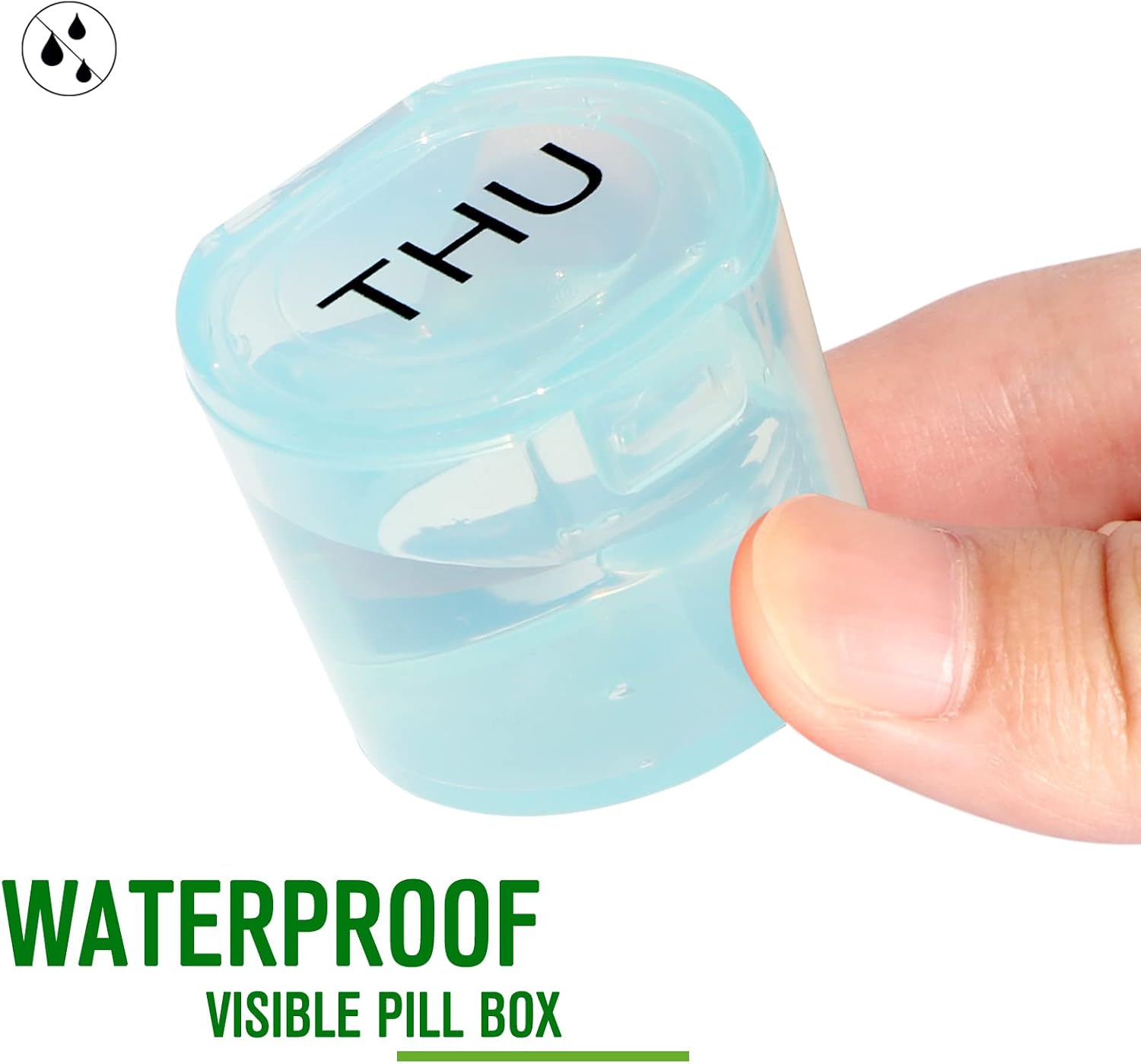 Weekly Pill Organizer, BPA Free Medicine Organizer Rainbow 9 Day Pill Box, Daily Portable Pill Conatainer for
