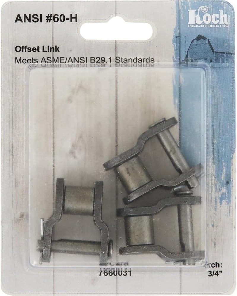 Koch #60 Heavy Duty Offset Roller Chain Link (3-Pack) - 1 Each