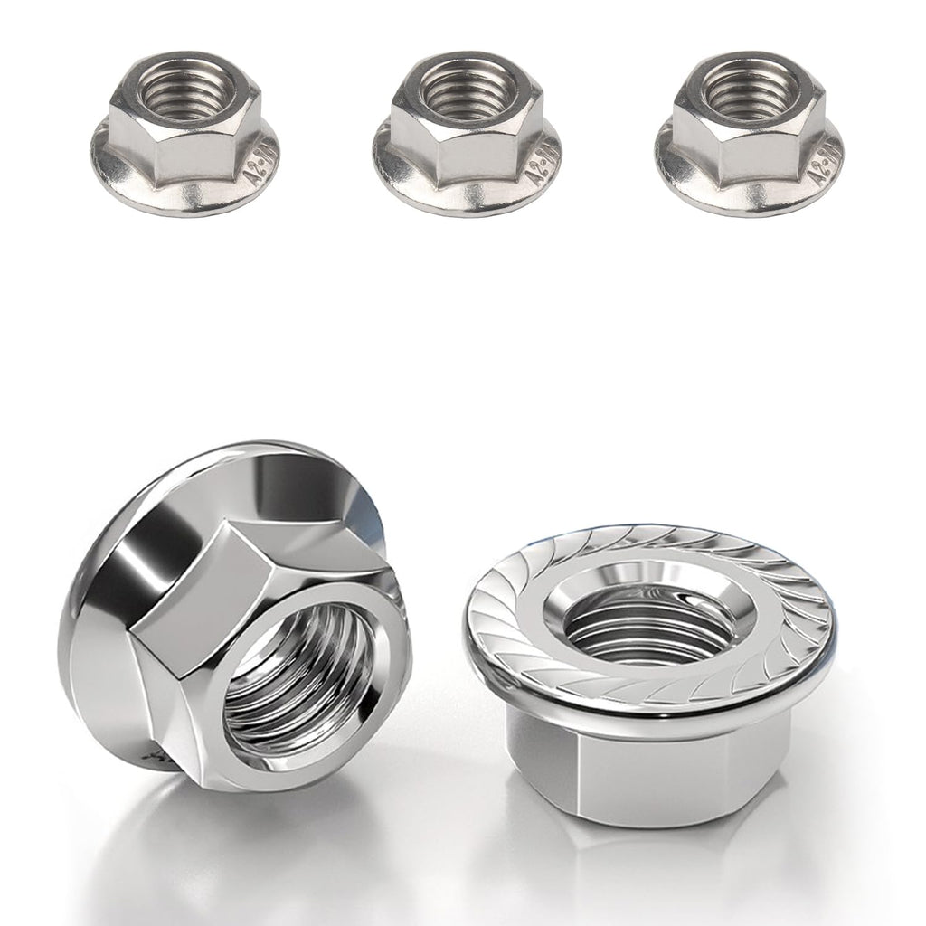M8 Serrated Flange Nut, 15pcs M8-1.25mm Hexagon Flange Nuts