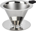 Pour Over Coffee Dripper Stainless Steel Reusable Filter Coffee Maker | Reusable Metal Cone Filter, Fine Mesh