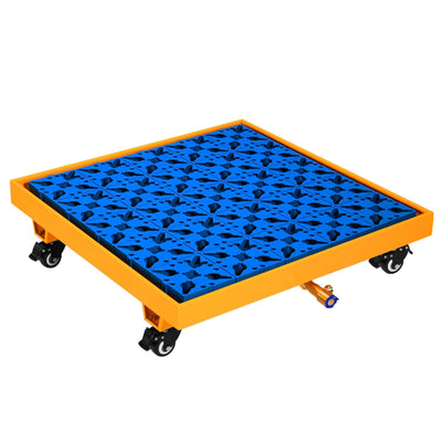 Industrial Spill Containment Pallet Yellow Spill Containment Pallet with Drain, Industrial Leakproof Tray On Wheels