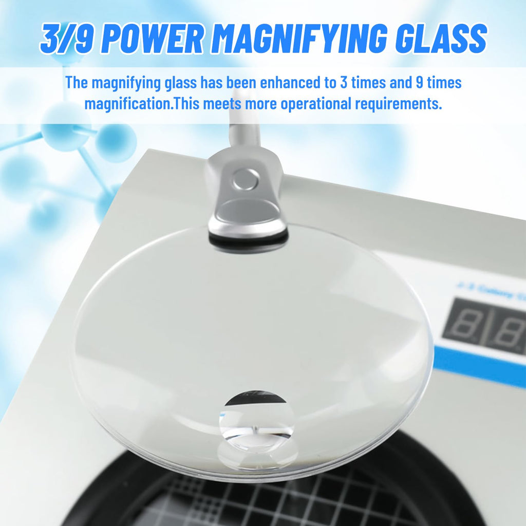 Digital Colony Counter with 3X-9X Magnification, Metal Shell Bacteria Testing Equipment for Microbiology Lab, Food