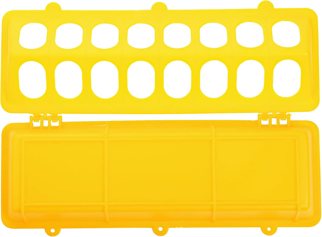 6 Pack Flip Top Poultry Feeder, Plastic Chicken Feeder Trough Multi-Hole Poultry Feeding Tray No Mess No Waste Chick