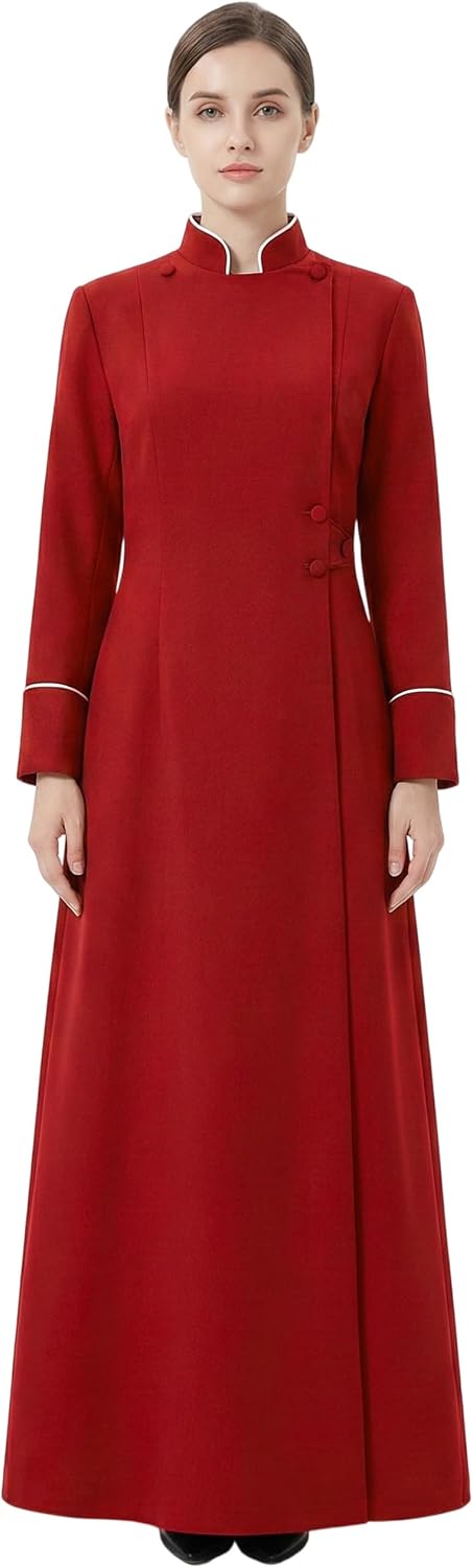 Women Clergy Robe Church Cassock Minister Gown Choir Pastor Costume Outfit Pulpit Service Vestment Dress