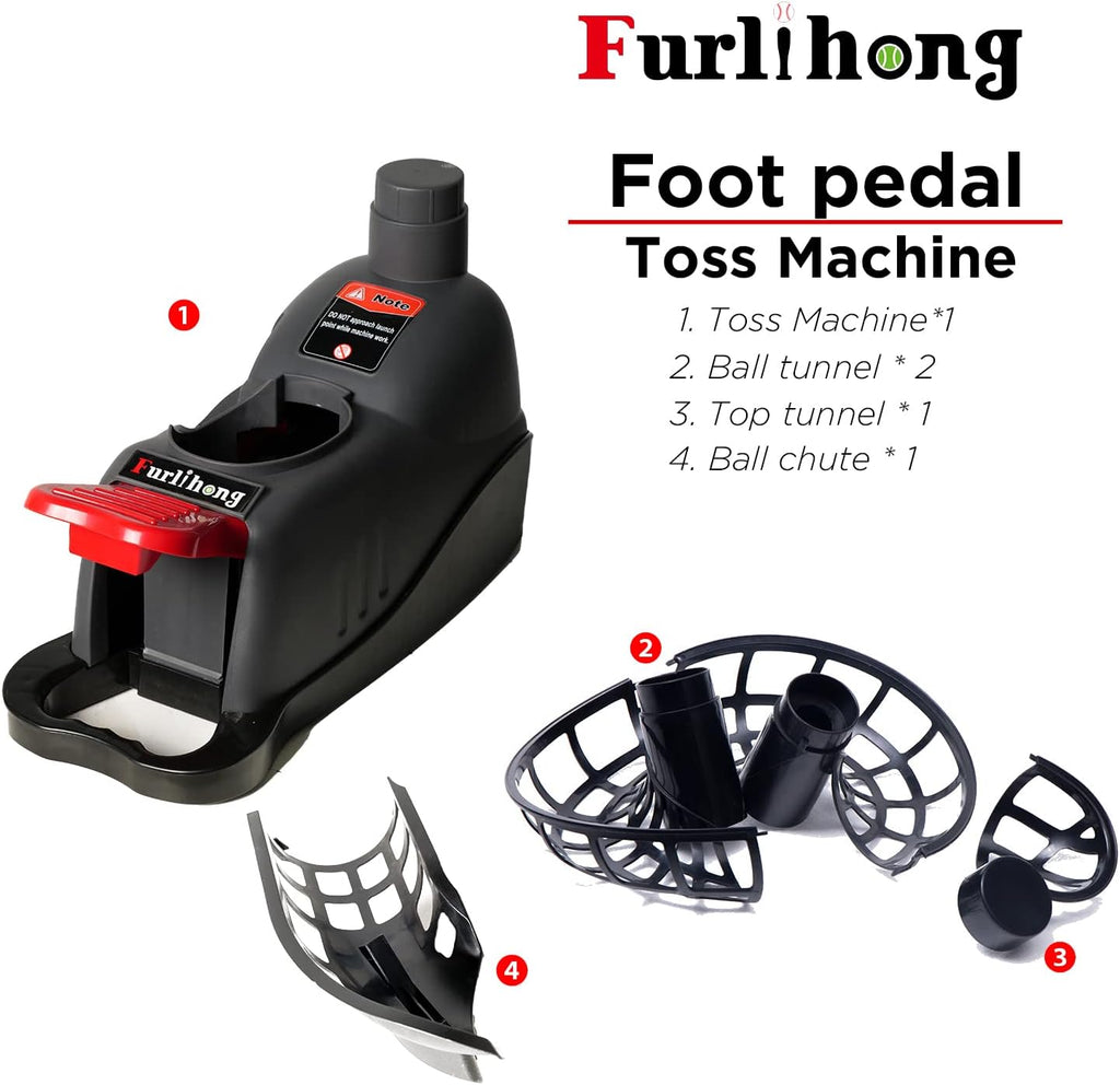 898BH Baseball Soft Toss Machine, Angle Adjustable, Step On Paddle and Release to Launch, No Power Supply Needed