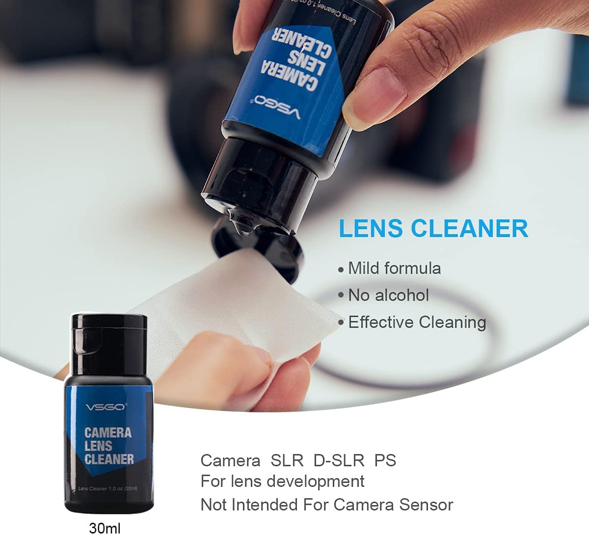 Optical Camera Lens Cleaning Kit Travel Edition | Lens Pen, Air Blower, Lens Cleaner, Screen Cleaning Cloth and Wet