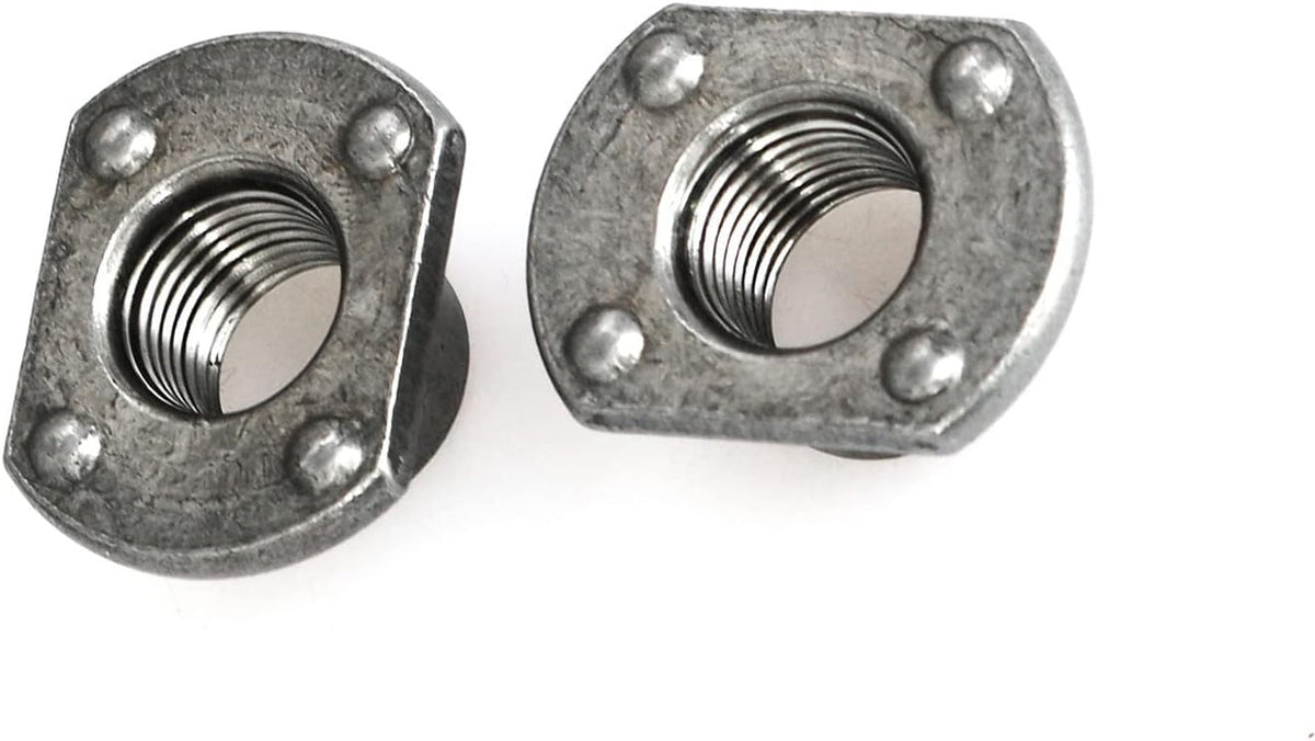 heyous 10pcs Weld Nuts, M12 Tab Base UNC Carbon Steel Machine Screw 4 Projection Silver