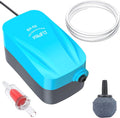Aquarium 15-40 GPH Compact Air Pump Quiet Oxygen Aerator Pump with Air Stone/Nano Bio Sponge Filter Airline Tubing