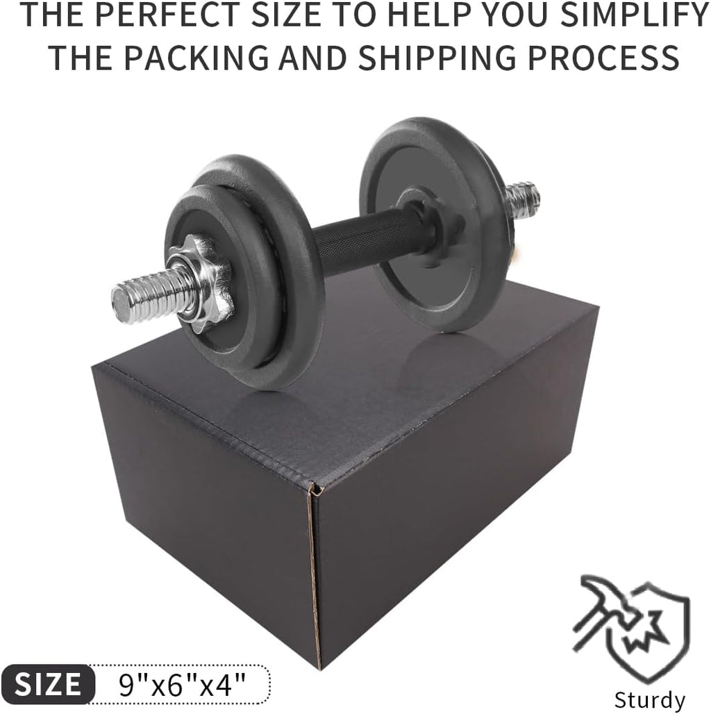 Shipping Boxes, 10Pcs Black 9x6x4in Corrugated Cardboard Box