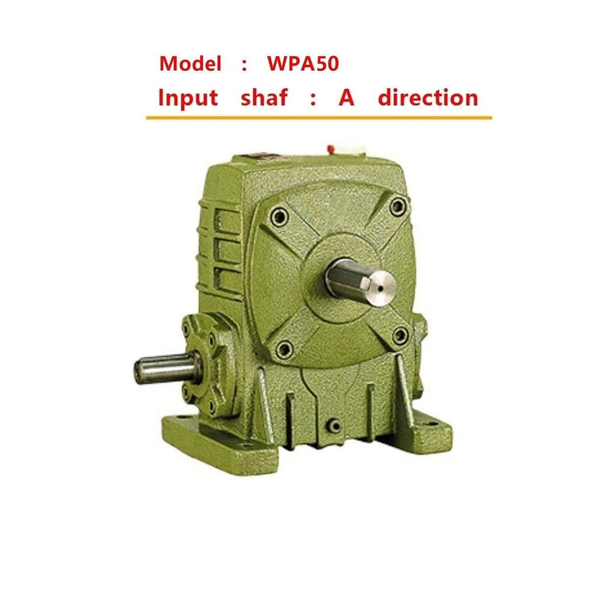 Worm Gear Reducer WPA-50-A, Speed Ratio 1:10 15~60