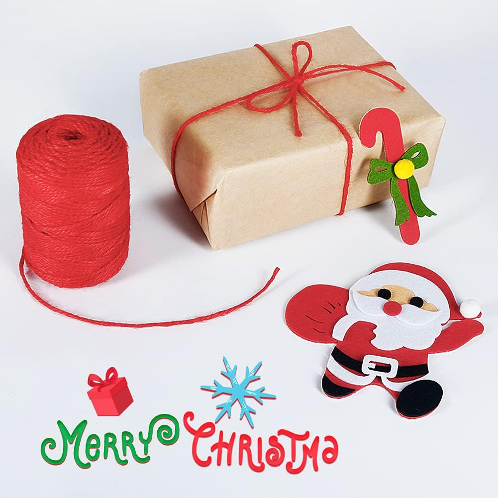 3mm Red Twine, 328Ft Thick Jute String for Crafts