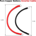 2 PCS 6AWG Battery Inverter Cables (1 FT)