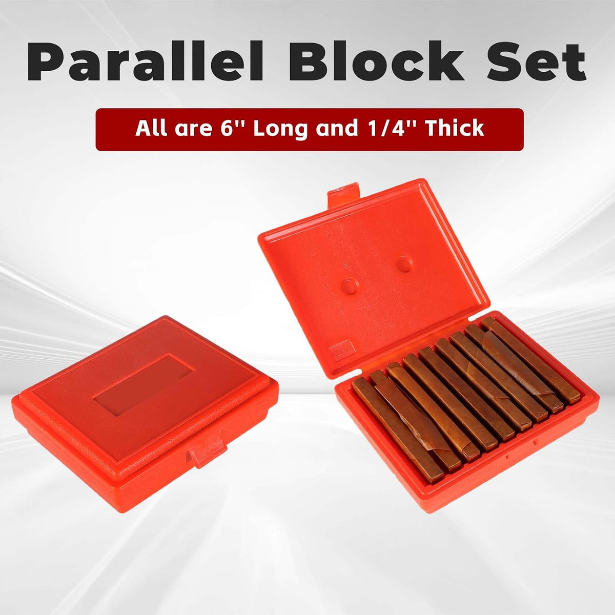 findmall 9 Pair 1/4 x 6 Accuracy Parallel Block Set, 3/4 to 1-3/4 Height