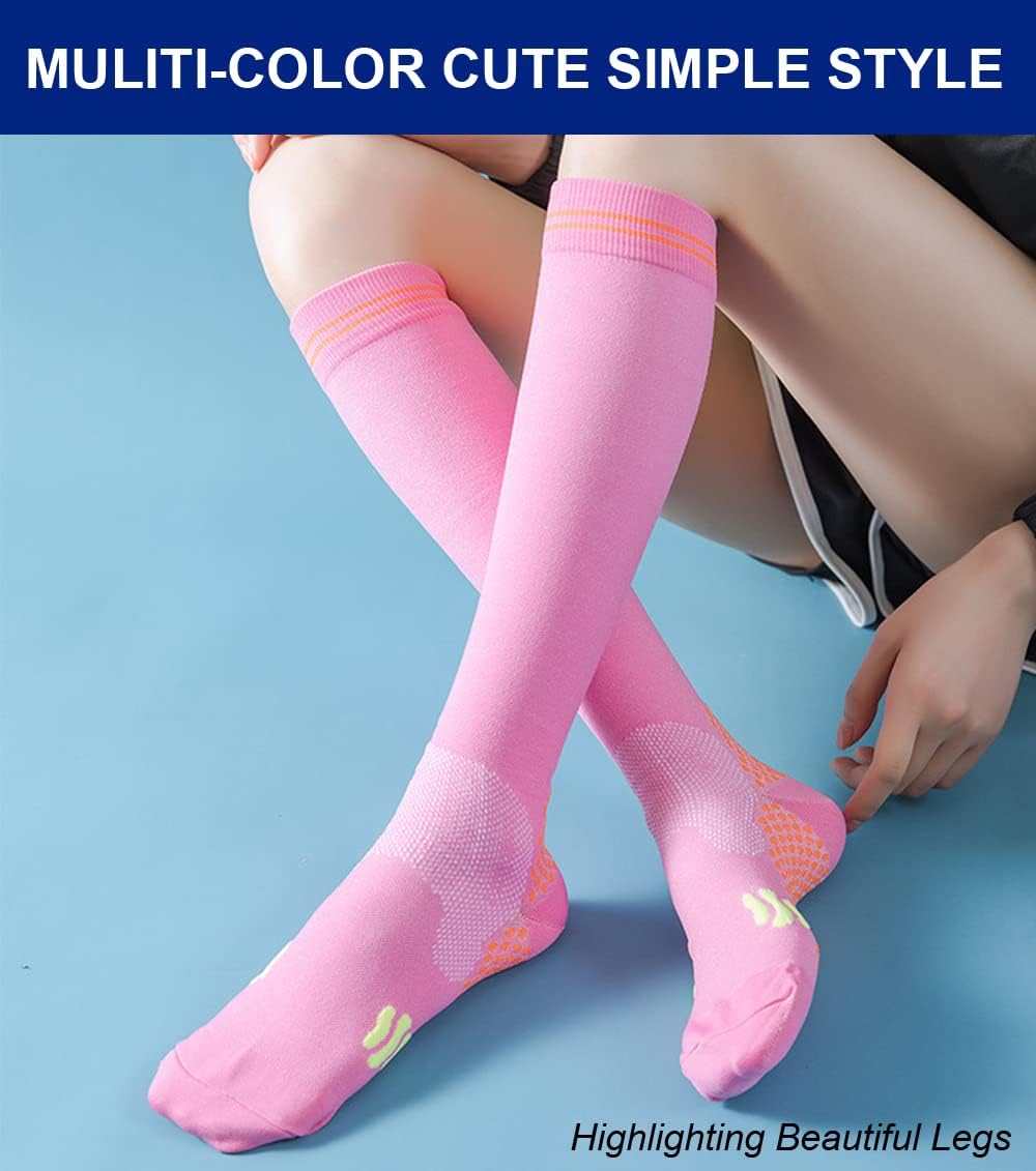 3 Pairs Compression Socks for Women 20-30 mmhg Knee High, Womens Compression Socks Compression Stockings for Women