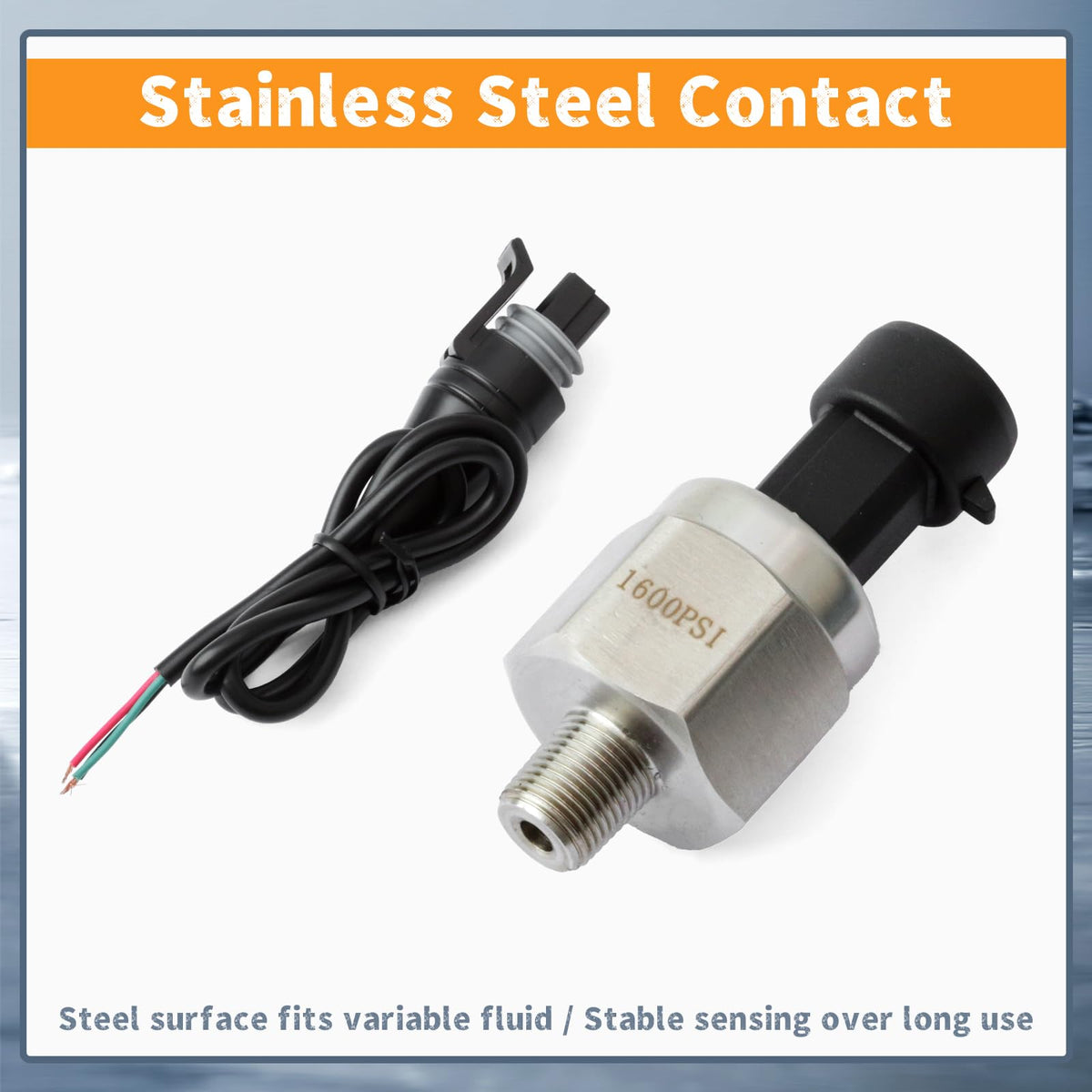 Erchon 1600PSI Pressure Transducer Sensor with Connector Harness