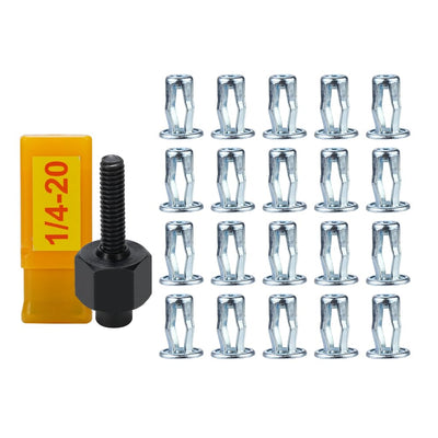 20pcs Jack Nut with Riveter Installation Tool Threaded Insert Nuts Nutserts Jack nut Screw Anchor Spider Rivnut Blind for Plastic Polywood Pressboard Hardboard