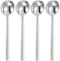 Premium 4-Piece 18/10 Stainless Steel Korean Soup Spoons (Plain)