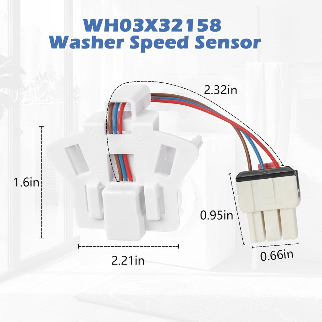 WH03X32158 WH12X26330 Washer Speed Sensor/Rotor Position Sensor Replacement for GE Hotpoint Washer Replace WH12X25294 PS16619248 AP7020336 GTW335ASN1WW GTW465ASN9WW GTW465ASN1WW HTW240ASK6WS Parts
