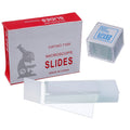 50 Pcs Ground Edge Pre-Cleaned Microscope Slides and 100 Pcs Pre-Cleaned Microscope Cover Glasses with 4 Plastic