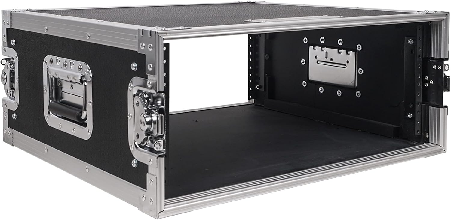 4U PA/DJ Rack/Road Case, 4-Space, with 21" Rackable Depth, Plywood, Metal Ball Corners, Pro Tour Grade Flight Case