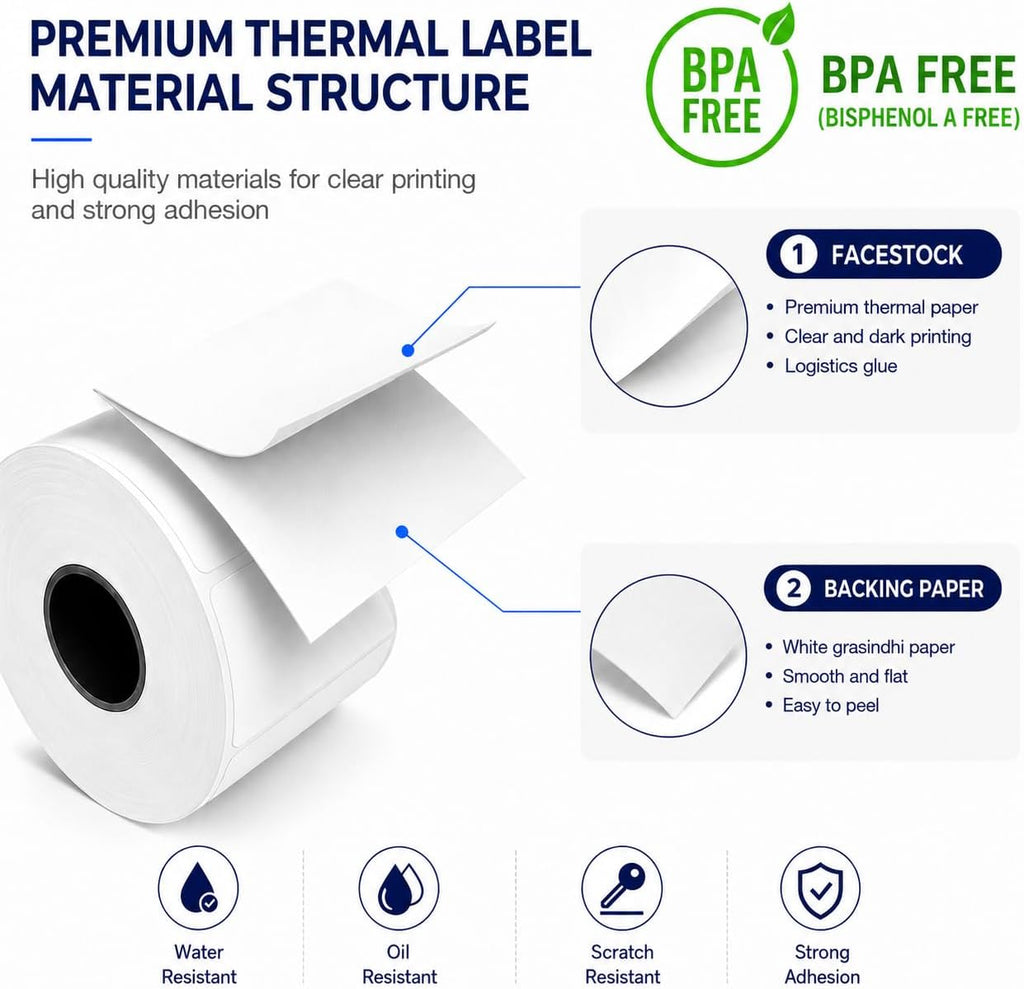 20 Rolls 4" x 6" Direct Thermal Labels 250 Labels/Roll