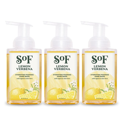 SoF Lemon Verbena Foaming Hand Wash, Agave Nectar & Coconut Oil, 3pk