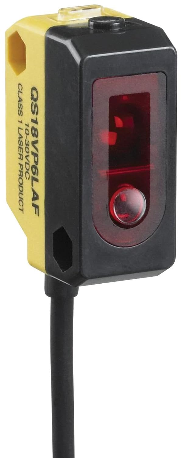 BANNER Engineering QS18VN6LAF (73184), 10-30 VDC, 2M Cable, Adjustable-Field, Class 1 Laser, NEMA 6, PHOTOELECTRIC Sensor, QS18 Series, Range 20-10, Sensor, Visible RED