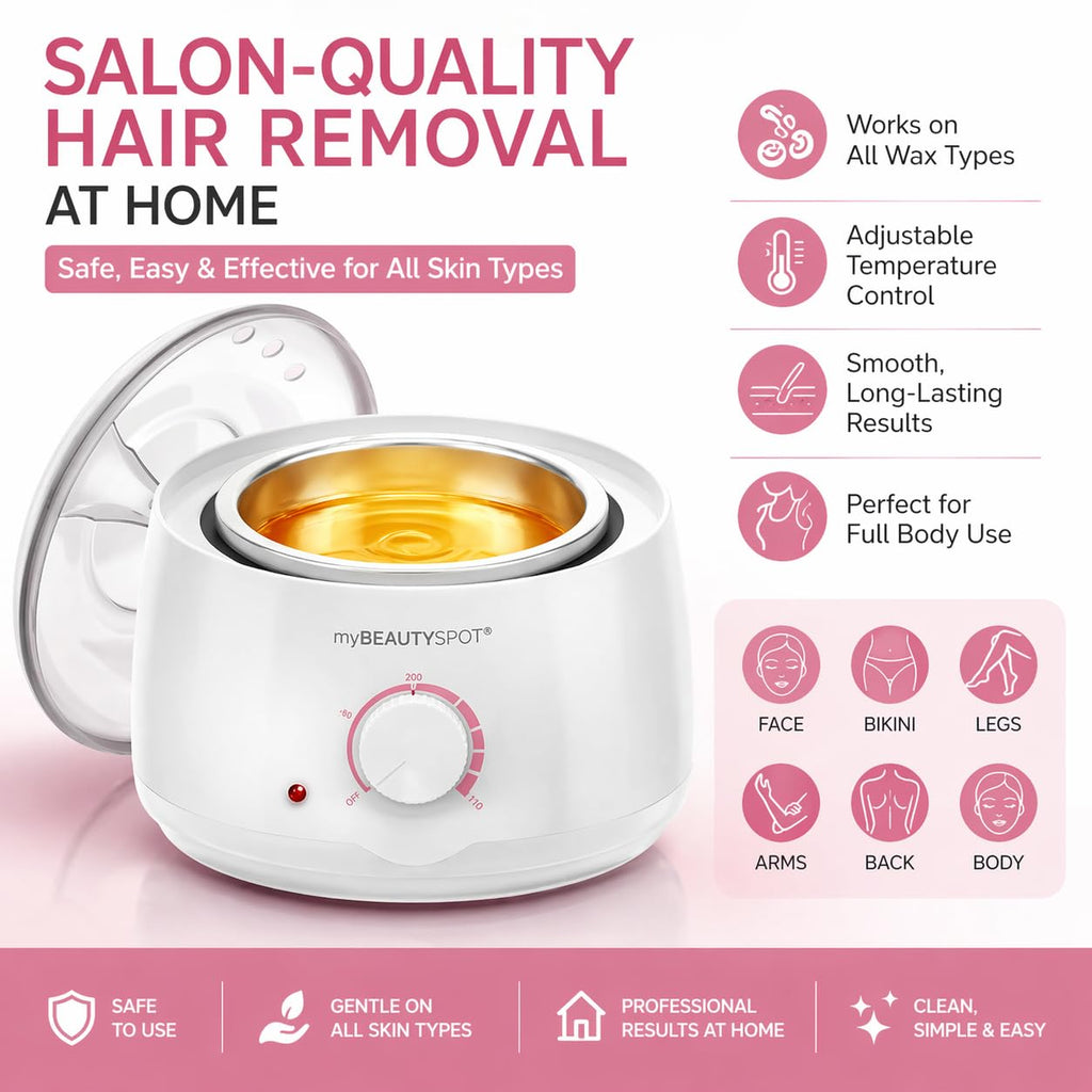 Wax Warmer for Hair Removal Kit - Electric Wax Machine for Women at Home - Full Body Bikini Brazilian - Includes Hard